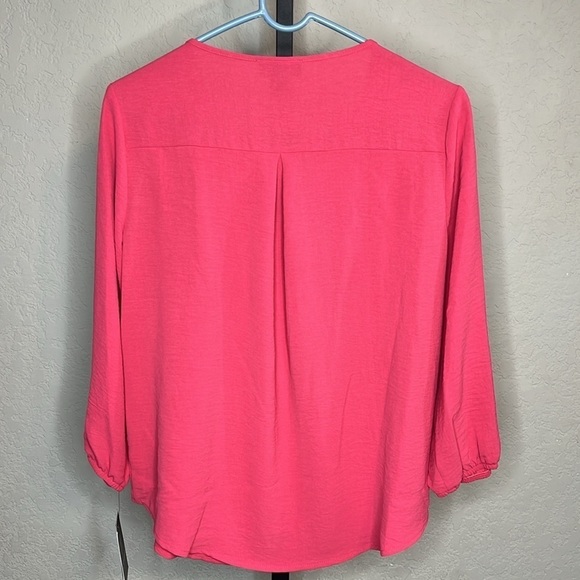 221 - I.N. Studio NWT Pink Boho Mid-Sleeve Top, Size Petite Large - Picture 5 of 7